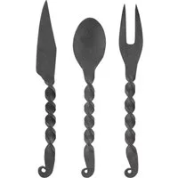 Battle Merchant Besteck-Set Essbesteck 3-teilig Messer, Gabel, Löffel, 1 Personen, Eisen
