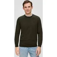 s.Oliver Rundhalspullover (1-tlg) mit gesticktem Logo, Crew-Neck (1 Stück)