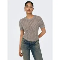 ONLY Kurzarmpullover ONLSAGA LIFE SS O-NECK KNT NOOS Baumwollmischung, regular fit