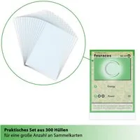 fouraces Etui fouraces Sammelkartenhüllen 300 Stk. für Pokemon 90x66mm transparent