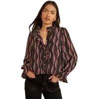 Love & Roses Langarmbluse Love & Roses Bluse mit Rüschendetail, Regular (1-tlg)