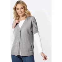 Sieh an! Strickjacke Strickjacke Kurzarm Jersey