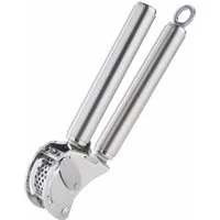 RÖSLE Knoblauchschneider, Edelstahl 18/10, Knoblauchpresse mit Abstreifer, flexibles Sieb, spülmaschinengeeignet