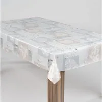 laro Tischdecke laro Wachstuch-Tischdecke Wachstischdecke Naturherzen Beige
