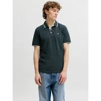 Jack & Jones Poloshirt JJEPAULOS Poloshirt mit klassischem Kragen und figurbetonter Form Logostickerei, modisch, schmal, Baumwolle, Polokragen