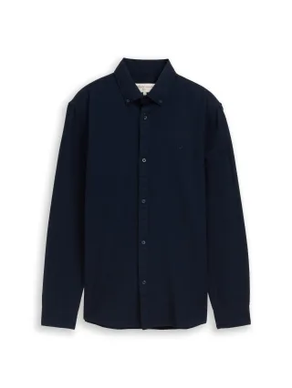 Denim Tom Tailor - Oxford Hemd mit Logo-Stickerei sky captain blue - Gr. - XXL