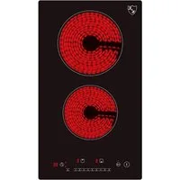 K&H Elektro-Kochfeld K&H® Domino 2 Zonen Glaskeramikkochfeld 30cm Autark Eingebaut VC-3002, Einbaufähig oder freistellbar