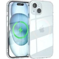 EAZY CASE Handyhülle Transparente Hülle mit MagSafe für iPhone 15 6,1 Zoll, Back Cover, Bumper Case, Handy Schutzhülle Kameraschutz, Durchsichtig
