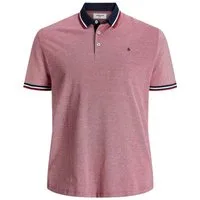Jack & Jones Poloshirt Jack & Jones Poloshirt Übergröße rot melange