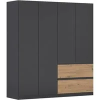 rauch Drehtürenschrank Kleiderschrank Schrank Garderobe Wäscheschrank Schlafzimmer JOEL (in 3 verschiedenen Ausstattungen BASIC/CLASSIC/PREMIUM) mit zwei Schubladen, mit Push-to-Open Funktion MADE IN GERMANY