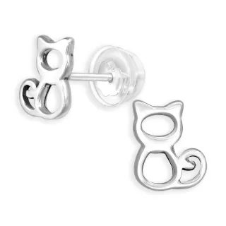 Katzen kinder Ohrringe aus 925 Silber
