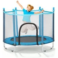 kehot Kindertrampolin Gartentrampolin mit Sicherheitsnetz, Stabiler Konstruktion, Geschenk, Ø 140 cm, Indoor-/Outdoor Trampolin für Kinder ab 3 Jahre, bis 100KG