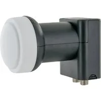 Schwaiger 714289 Universal-Twin-LNB (für 2 Teilnehmer, herausziehbare Wetterschutzabdeckung, hellgrau)