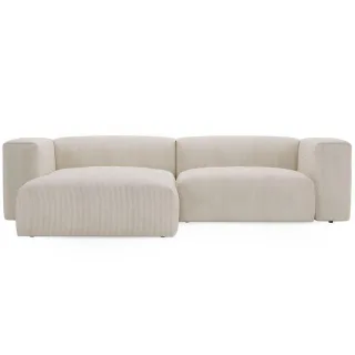 Graingold Ecksofa, Creme, Kunststoff, L-Form, Ottomane links,L-Form, 240x180 cm, Oeko-Tex®, Reach, Hergestellt in Europa, Handmade in Europe, Wohnzimmer, Sofas & Couches, Wohnlandschaften, Ecksofas