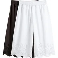 The Set Caprihose The Set verkürzte Hosen + Lochstickerei, 2er-Pack (2-tlg)