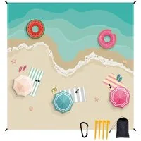Picknickdecke Extra große Picknickdecke 200x210 cm-waschbare Campingdecke, Diwzbyn, Stranddecke XXL-Picknickdecke wasserabweisend-Decke Outdoor