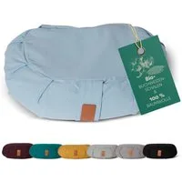 #DoYourYoga Yoga Bolster Zafu Halbmondkissen Ganesh, 100% Baumwolle Bio Bioweizenschalenfüllung 45x30x14 Yoga Meditation