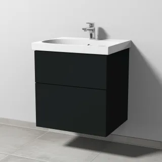 Sanipa 3way Waschtischunterbau zu Geberit Acanto Waschtisch mit 2 Auszügen, Vulkan-Matt SP4151V