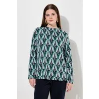 Ulla Popken Sweatshirt Sweatshirt Jacquard Stehkragen Langarm
