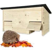 gartenetage Igelhaus Igel-Futterhaus mit Rattenklappen - Schutz vor Katzen & Ratten, Sicheres Igelhaus für Garten mit Schleuse, Fluchtweg & Wetterschutz