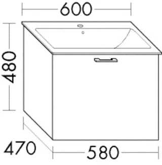 Burgbad Waschtischunterschrank Sys30 PG4 Sana 480x580x470 Grau Ultramatt, WWCP058F5770 WWCP058F5770