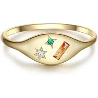 Glanzstücke München Silberring gelbgold, aus Sterling Silber
