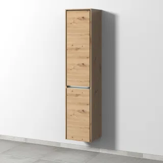 Sanipa Twiga Hochschrank mit LED-Beleuchtung und 2 Türen, Eiche Natural-Touch, SY11085 SY11085