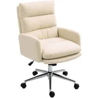 MC Star Bürostuhl Ergonomischer Schreibtischstuhl mit Armlehne, Lammwolle-Optik (Höhenverstellbarer Drehstuhl mit Wippfunktion, Gepolstert Home-Office-Stuhl, Cremeweiß)