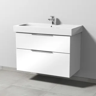 Sanipa 3way Waschtischunterbau zu Geberit iCon Waschtisch mit 2 Auszügen, Weiß-Glanz UF65278