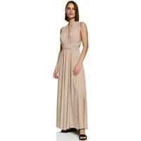Worldclassca Abendkleid Worldclassca Abendkleid Partykleid Lang mit Schlitz Sommerkleid Maxikleid Cocktailkleid Wickelkleid Elegant Schulterfrei Ärmellos