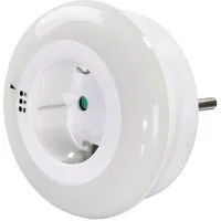 Hama LED Nachtlicht LED Nachtlicht mit Steckdose, Lichtsensor, Berührungsschutz, 3 Farben, Ein-/Ausschalter, Farbwechsel, LED fest integriert, blau, Tageslichtweiß, grün, Weiß, Blau, Grün