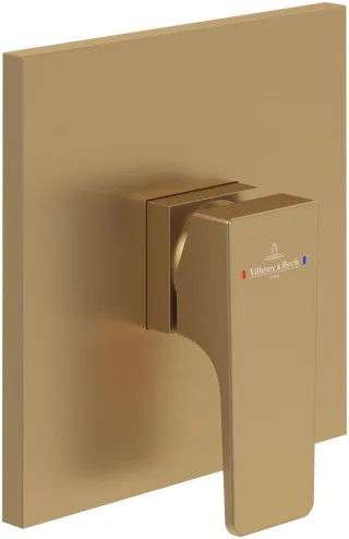 Villeroy & Boch Unterputz-Einhebel-Arm. Architectura Square 150x150x49mm Brushed Gold TVS12500200076