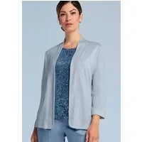 bianca Shirtjacke NIKA aus leicht schimmerndem Feinstrick mit Lurexanteil