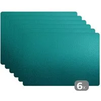 MuchoWow Platzset Hellgrüne Lederstruktur, (6-St), Platzsets, Tischset, Abwaschbar, Tischsets, Platzdeckchen