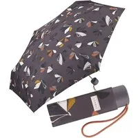 Esprit Taschenregenschirm kleiner, handlicher Schirm für Damen, bedruckt mit Blättern, leicht, mit Handöffner
