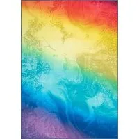 TaraCarpet Teppich Kurzflorteppich TaraCarpet Rainbow moderner Teppich in Regenbogenfarbe, rechteckig, Höhe: 14 mm, Wellenform in Regenbogenfarben auch für das Jugendzimmer
