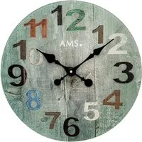 AMS Wanduhr W9651 (Quarzuhr,Glas,Wohnzimmer,Esszimmer, Schlafzimmer,Flur,Geschenkidee)