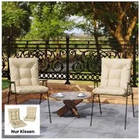 Outsunny Sitzauflage Sitzkissen mit Bändern, (Sitzpolster, 2 St., Stuhlpolster), Outdoor-geeignet, wasserabweisend
