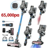 Grenintol Akku-Hand-und Stielstaubsauger Akku Staubsauger,65000pa,Staubsauger ohne Beutel,Akkusauger kabellos, Kabelloser Staubsauger 2500mah*7 große Batterie,Laufzeit 55 min, Drei Leistungsstufen verfügbar,Intelligente Speicherfunktion