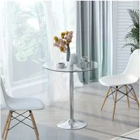 HOMCOM Esstisch mit Platte und Metallgestell (Esszimmertisch, 1-St., Küchentisch), für Esszimmer, Silber
