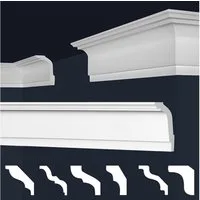marbet design Stuckleiste E-32, Innen- & Außenecke (1 Stück), XPS Styropor weiß - Deckenleisten Deckenabschlussleisten E-Leisten - (Innen- & Außenecke E-32)