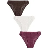 Next Slip 3er-Pack Nahtlose Spitzenslips, hohe Bein (3-St)