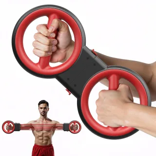 [EU Direct] Akluer RL-2000A 3-in-1 Rotator Burn Machine & Chest Expander, 360° Rotating Arm Strength Trainer with 5 Deta