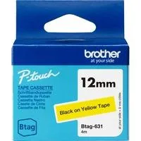 Schriftband Btag-631 12mm, schwarz auf gelb, nicht laminiert