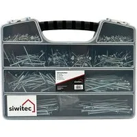siwitec Schrauben-Set Schraubenbox 600-teilig Holzschrauben mit Senkkopf, Torx Bits