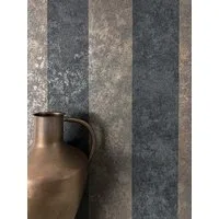 Newroom Vliestapete Saliba Black Tapete Streifentapete Streifen,Linien, Schwarz Tapete Modern Streifen - Metallic Glänzend Braun Grau Landhaus Glamour Linien für Wohnzimmer Schlafzimmer Küche, Metallic