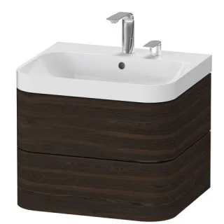 Duravit Happy D.2 Plus c-shaped Set wandhängend Nussbaum gebürstet Matt 575x490x480 mm - HP4345E6969 HP4345E6969