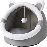 R2 Invest Katzenhaus Katzenhöhle 31 x 27 x 27 cm Kuschelhöhle grau weiß