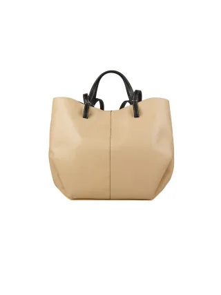 Giulia Monti Shopper Tasche Beige Schwarz