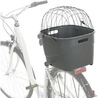 TRIXIE Tierfahrradkorb Hundefahrradkorb für Gepäckträger mit verstellbarer Halterung - grau -